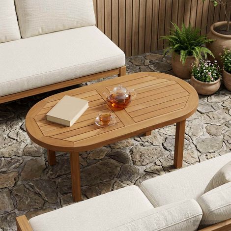 vidaXL Piano del tavolo 80 x 40 x 2,5 cm Ovale Legno di teak solido