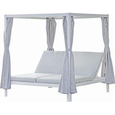 Daybed In Alluminio Bianco - Tetto Textilene Bianco Moia (1/4)