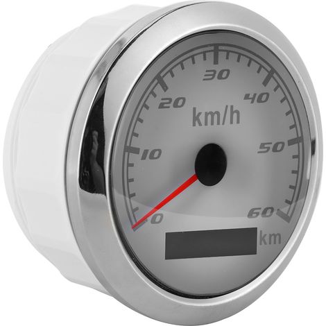 Compteur GPS 85mm 60km/h IP67 étanche universel pour bateau yacht voiture moto cadran blanc (1/5)