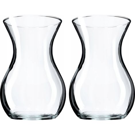 KADAX Blumenvase, 18cm Vase aus Glas, ⌀8cm Glasblumenvase mit einem 11cm Hals, Durchsichtige Tischva