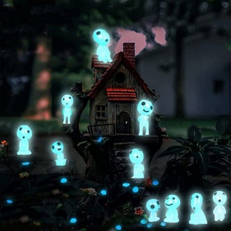 10 Stück Prinzessin Mononoke-Figuren mit einem Waldgeist auf dem