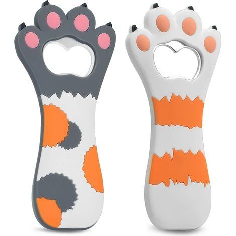 Ouvre-bouteille de bière magnétique 2pcs, griffe de chat de dessin animé mignon (1/5)