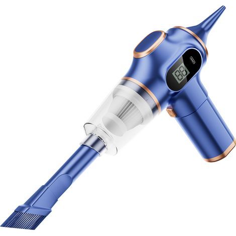 Compact vacuum cleaner for quick cleaning of the home and car, double filter, blue. (1/5)