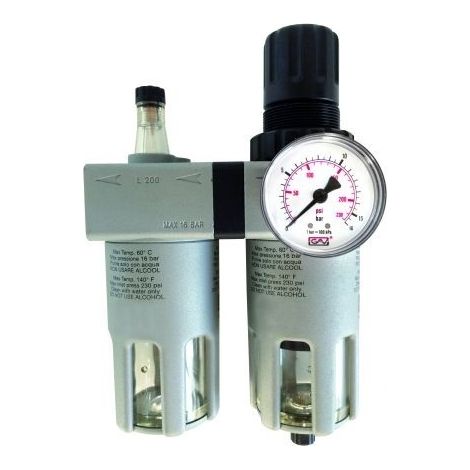 filtro regulador lubricador eic3010-02. manómetro integrado. en línea. rosca r-1/4