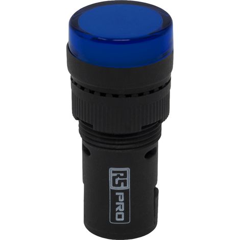 Voyant lumineux LED RS PRO Bleu 12 V c.a./c.c., Ø découpe 16mm, IP40 ( Prix pour 1 ) (1/4)