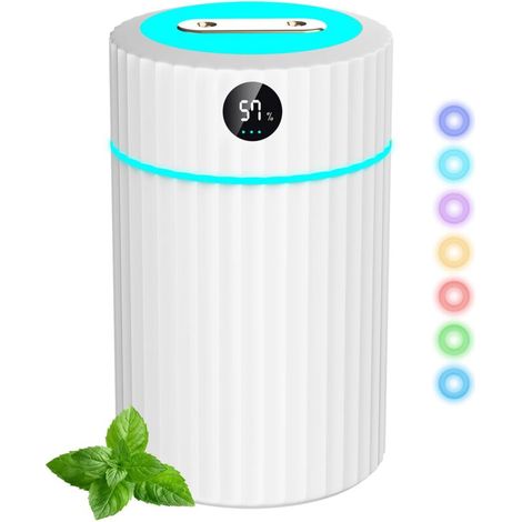 Luftbefeuchter mit zwei Sprühdüsen und LED-Anzeige, leiser Ultraschall-Luftbefeuchter, Luftbefeuchter für das Schlafzimmer