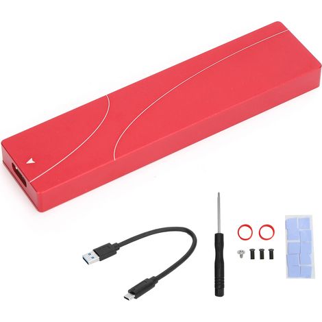 Boîtier disque dur externe rouge aluminium VL716 M.2 vers USB SSD étui accessoire (1/5)