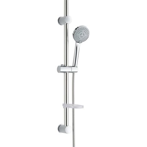 Barra corredera de ducha con soporte de pared regulable en altura Damast Nature 18182  Cromo (1/2)