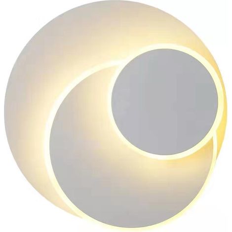 White 15W LED Wall Lamp, Creative eclipse 3 in 1 Solid Protection Indoor Wall Light Lamp Modern Simp (1/5)