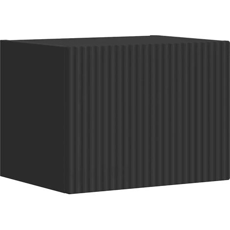 Mueble TV de pared moderno minimalista almacenamiento práctico 60 x 31 x 30 cm de madera contrachapada negro 020054871 (1/5)