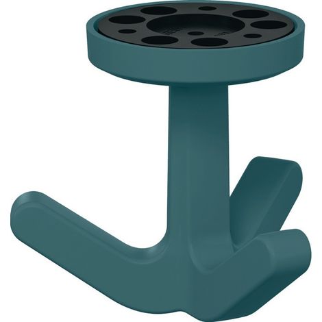 Gancho triple Ser.477 mate, elástico 55 azul agua H.69mm D.51mm HEWI
