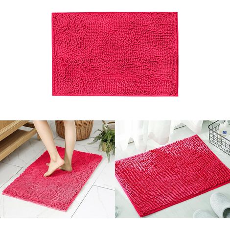 Tappetino da bagno in ciniglia, extra morbido e assorbente, retro in gomma ad asciugatura rapida, lavabile in lavatrice, per pavimento del bagno, vasca e doccia, decorazioni per la casa (Long and Fluf (1/5)