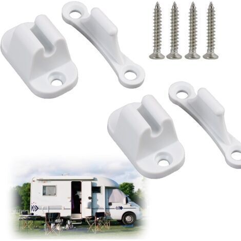 Set of 2 Heavy Duty Plastic Door Stops for Motorhomes and Caravans - Caravan Accessories Included Screws - Practical and Durable to Hold Your Doors Open, Motorhome Door Stop (1/5)
