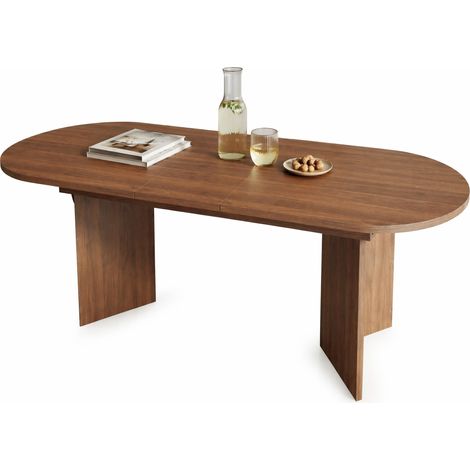 Tavolo da pranzo allungabile 200 x 90 cm in MDF color noce per 6-8 persone (1/5)