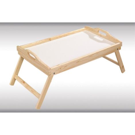 Plateau avec pieds pliants en bois - Beige - L 29 x H 14 cm - Livraison gratuite