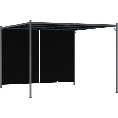 Pergola de jardin avec toit rétractable, 3 x 3 mètres, couleur anthracite (1/5)