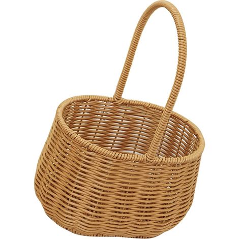 Handwoven PP rattan flower basket with iron frame, for fruits and vegetables, holiday gifts, home decoration (1/5)