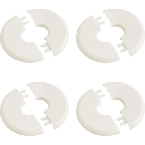 Lot de 4 Cache-tuyaux, Rond, Plastique ABS, Autocollant, Diamètre 22 mm, Blanc crème, Intérieur (1/5)