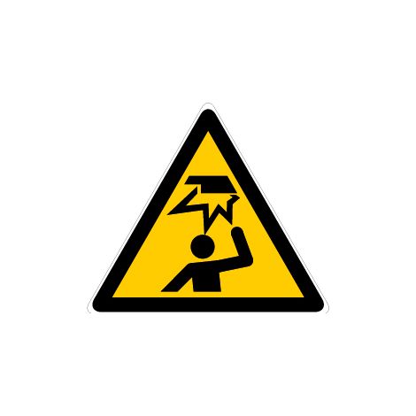 Panneau Danger obstacle en hauteur - Rigide Triangle 100mm - 4180366