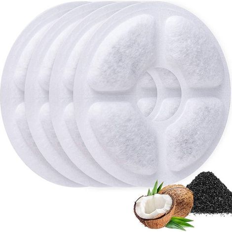 Allecto plus – 4er-Pack Katzenbrunnenfilter, Ersatzfilterkartuschen für automatische Trinkbrunnen mit Blumenmuster (1/5)