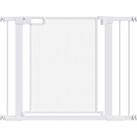 PawHut Pet Safety Gate, for Doorways, Staircases, Hallways, with Extensions Kit, 75-103cm - White