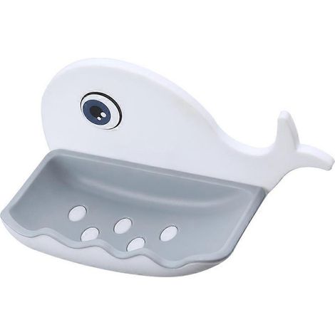 Porte-savons muraux auto-adhésifs avec système d'égouttage, sans perçage, pour salle de bain-13x7.5cm-White (1/2)
