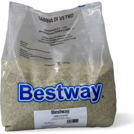 Bestway 58196-S 10 kg Sabbia di vetro per pompa filtro a sabbia