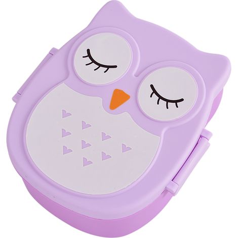Boîte repas hibou mignon pour enfants, contenant alimentaire portable, bento camping pique-nique, boîte de rangement.