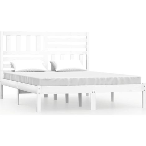 Maison Exclusive - Giroletto Bianco in Legno Massello di Pino 140x190 cm (1/5)