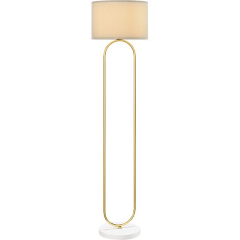 Lampada da Terra Moderna Design ad Arco Ø38x156 cm in Metallo e Tessuto Oro (1/5)