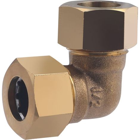 Noyon & Thiebault – Raccord laiton à joint mixte égal pour tube cuivre – Ø 14 mm – Serrage par compression – Étanchéité par joint caoutchouc
