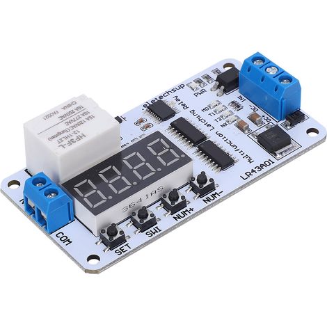 Relais-Schaltmodul DC 12V Elektromagnetische Verriegelungsimpulsverzögerung Elektronisches Bauteil LR43A01 (1/5)