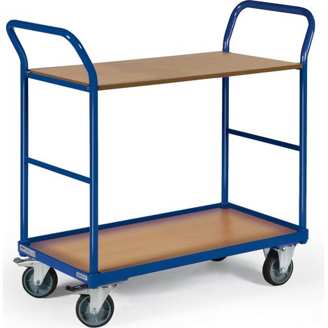 Bako Logistiksysteme Etagenwagen F250 mit 2 Schiebegriffen und 2 Ladeflächen 1000x600mm ohne Bordkante (1/3)