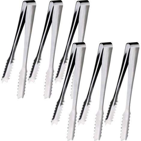 Pince à Glaçons, 6 Pièces Pince a Sucre, Pince Bonbon, 15,2cm, pour Cuisine, Café, Fête, Bar et Buffet