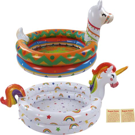 2 Piscines gonflables pour enfants en PVC pliable, mini piscine portable forme d'animal mignon, bassin gonflable bébé pour maison extérieur (1/5)