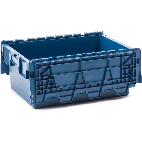 Pack de 6 Cajas Plásticas Integra 40x60x25 cm Azul Apilables 45L (1/5)