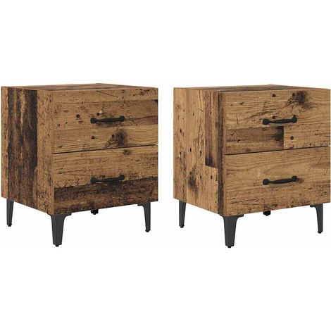 Maison Exclusive - Mueble cama con cajón 2 pcs Madera vieja 40 x