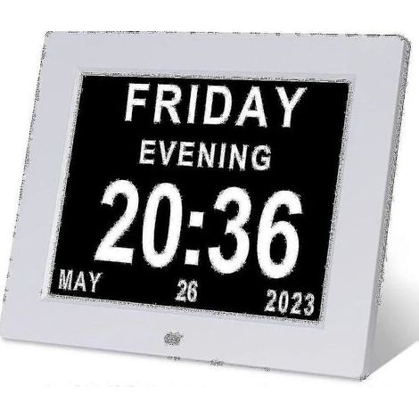 Horloge pour personnes atteintes de démence, horloge Alzheimer et grand calendrier numérique pour seniors, avec affichage du jour et de la date F[HhhhS] (1/5)