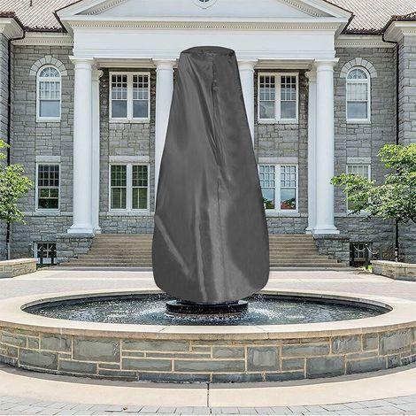 Housse de protection imperméable pour fontaine de jardin, statue ou statue, en tissu Oxford 210D avec revêtement argenté, pour terrasse extérieure (arrière). (1/4)