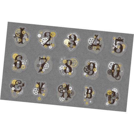 30 autocollants PET or laser doré pour bullet journal carnet DIY album collage déco chiffres (1/5)
