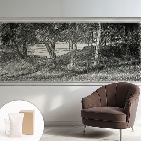 Papier peint intissé avec imprimé installation simple qualité excellente sans désordre - Colle incluse gratuite Paysage serein 250x104 cm (1/5)