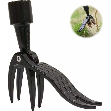 Garten-Unkrautstecher mit Handmesser, Unkrautstecher mit Kralle, Hand-Unkrautstecher mit 4 Krallen, Unkrautentferner für Löwenzahn