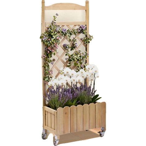 Bac à Plantes de Jardin Vertical, Bois Naturel, Design Économiseur d'Espace, WD  1 (1/2)