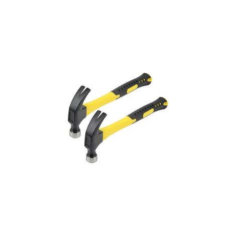 Lot de 2 marteaux à griffe incurvés de 250 g, 27,5 cm, marteau à griffe droite pour utilisation en intérieur ou en extérieur (1/4)