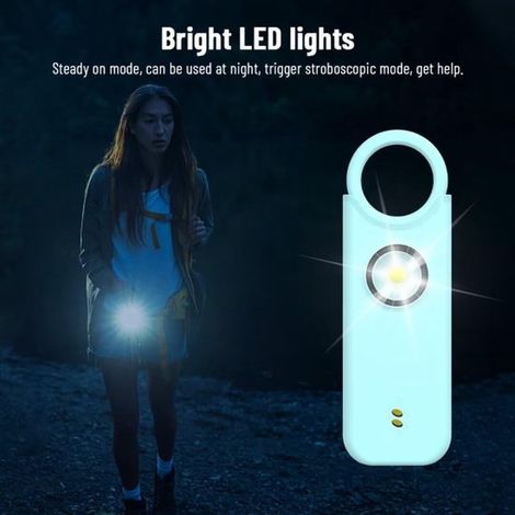 Persönlicher Selbstverteidigungsalarm – 135 dB – SOS-LED-Licht – Vibrationsalarm – Wiederaufladbar – Geeignet für Senioren, Kinder und Menschen mit Behinderung – Schwarz (1/5)