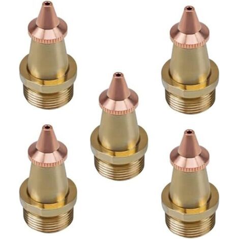 Kit de 5 buses de soudage en cuivre M16 H35 pour alimentateurs de fils, ouverture de 1,5 mm, construction en laiton et cuivre, compatible avec filetage M16 x 35 mm (1/4)