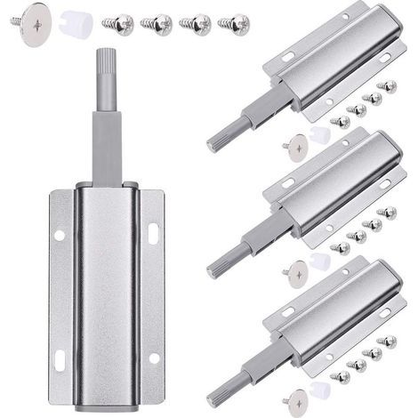 Magnetischer Türverschluss mit Druckmechanismus, 4 Stück magnetischer Drückdämpfer, Drückdämpfer für Türen, Schubladen und Möbel (1/5)