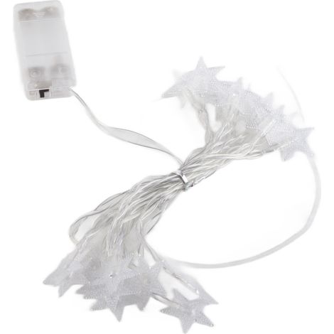Guirlande lumineuse 3m 20 LED étoiles, guirlande étoilée décorative chambre enfant fille, éclairage festif créatif, alimentation par boîtier piles (sans piles). (1/5)