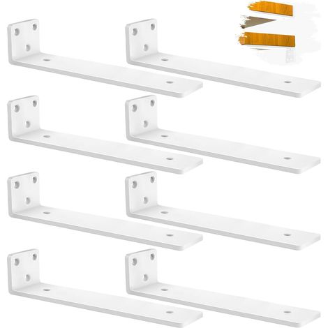 Wandregalhalterungen, schwebende Regalträger aus Eisen 5 mm dick, Holzregalträger für offene DIY-Regale (Weiß, 30 cm) (1/5)