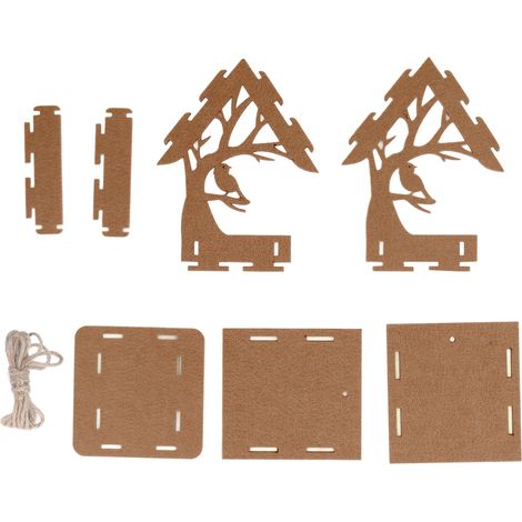 Mangeoire à oiseaux sauvages à faire soi-même, en forme de maison, résistante au vent, à suspendre au jardin ou au balcon, avec corde marron. Décoration extérieure. (1/5)